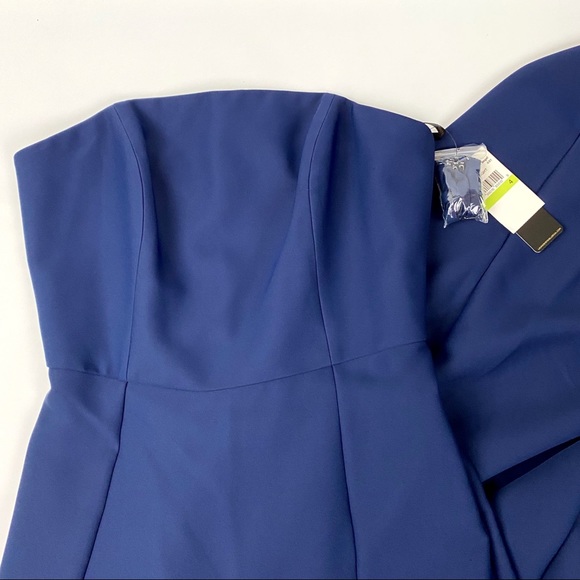 NWT Laundry Navy Strapless Hi-Low Crepe Gown-4 - Picture 5 of 6